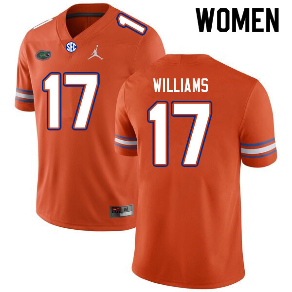 Women #17 Scooby Williams Florida Gators College Football Jerseys Sale-Orange - Click Image to Close